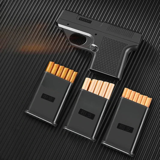 10PCS Pistol Style Lighters with 3 Cigarette Case