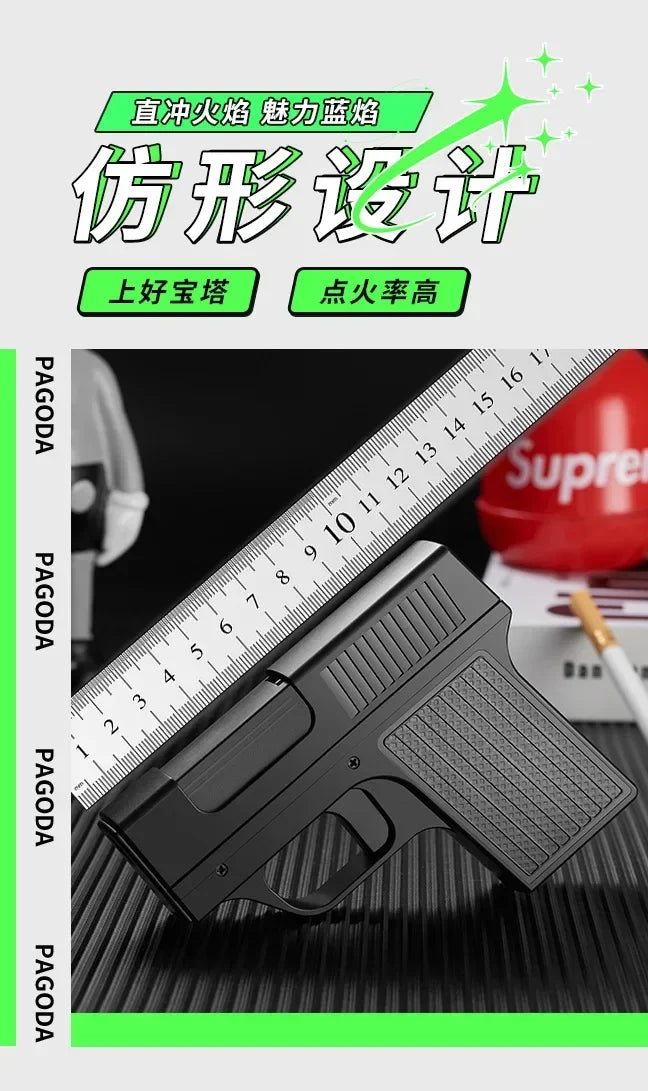 10PCS Pistol Style Lighters with 3 Cigarette Case
