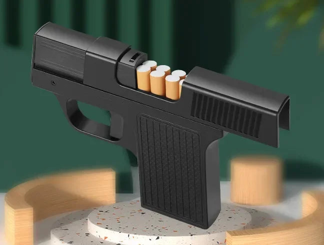 10PCS Pistol Style Lighters with 3 Cigarette Case