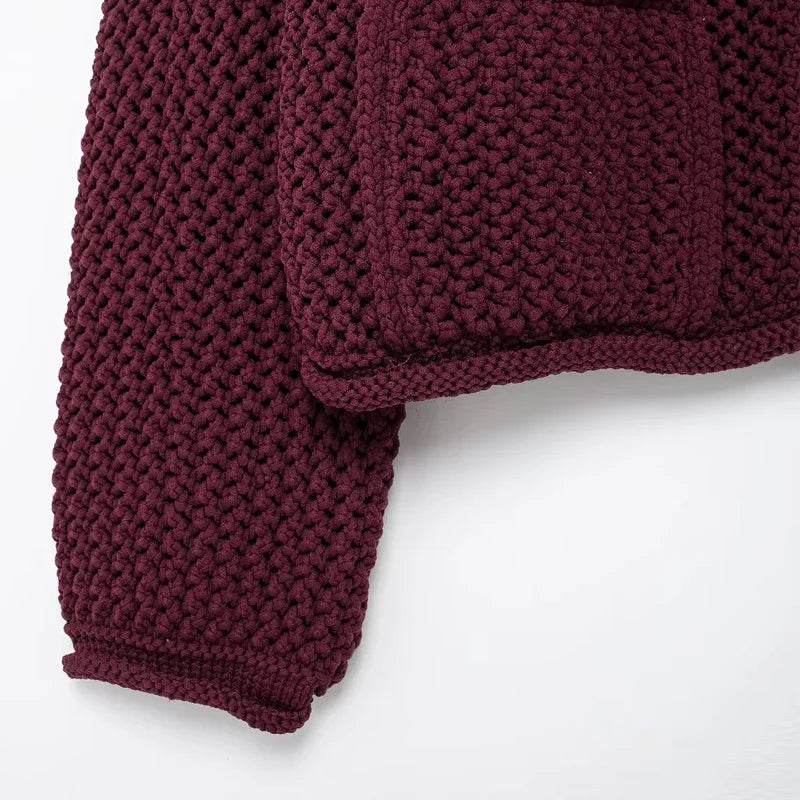 Cropped Sweater Cardigan