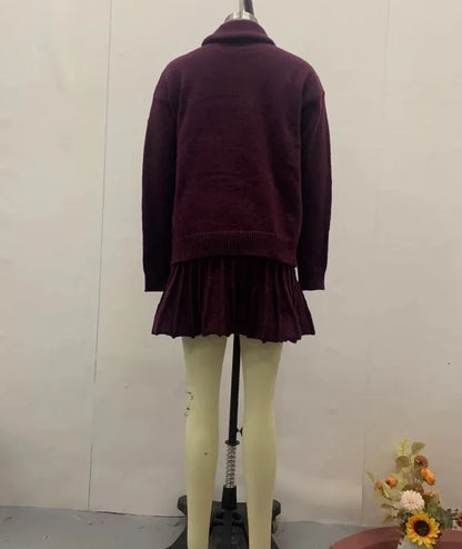 Skirt Sets Pleated Two Piece Set