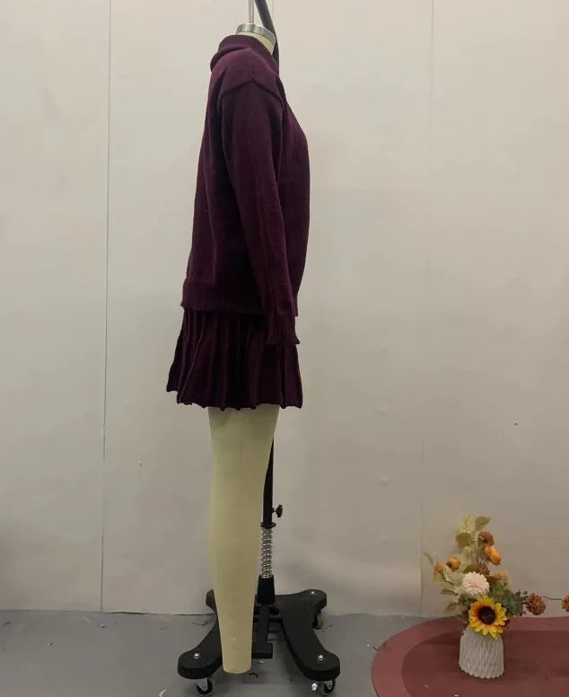 Skirt Sets Pleated Two Piece Set