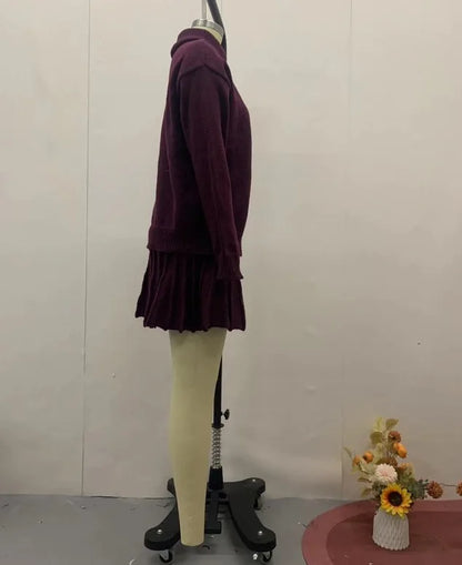 Skirt Sets Pleated Two Piece Set