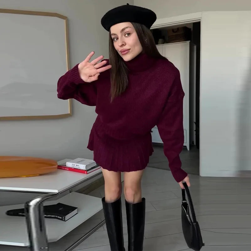 Skirt Sets Pleated Two Piece Set