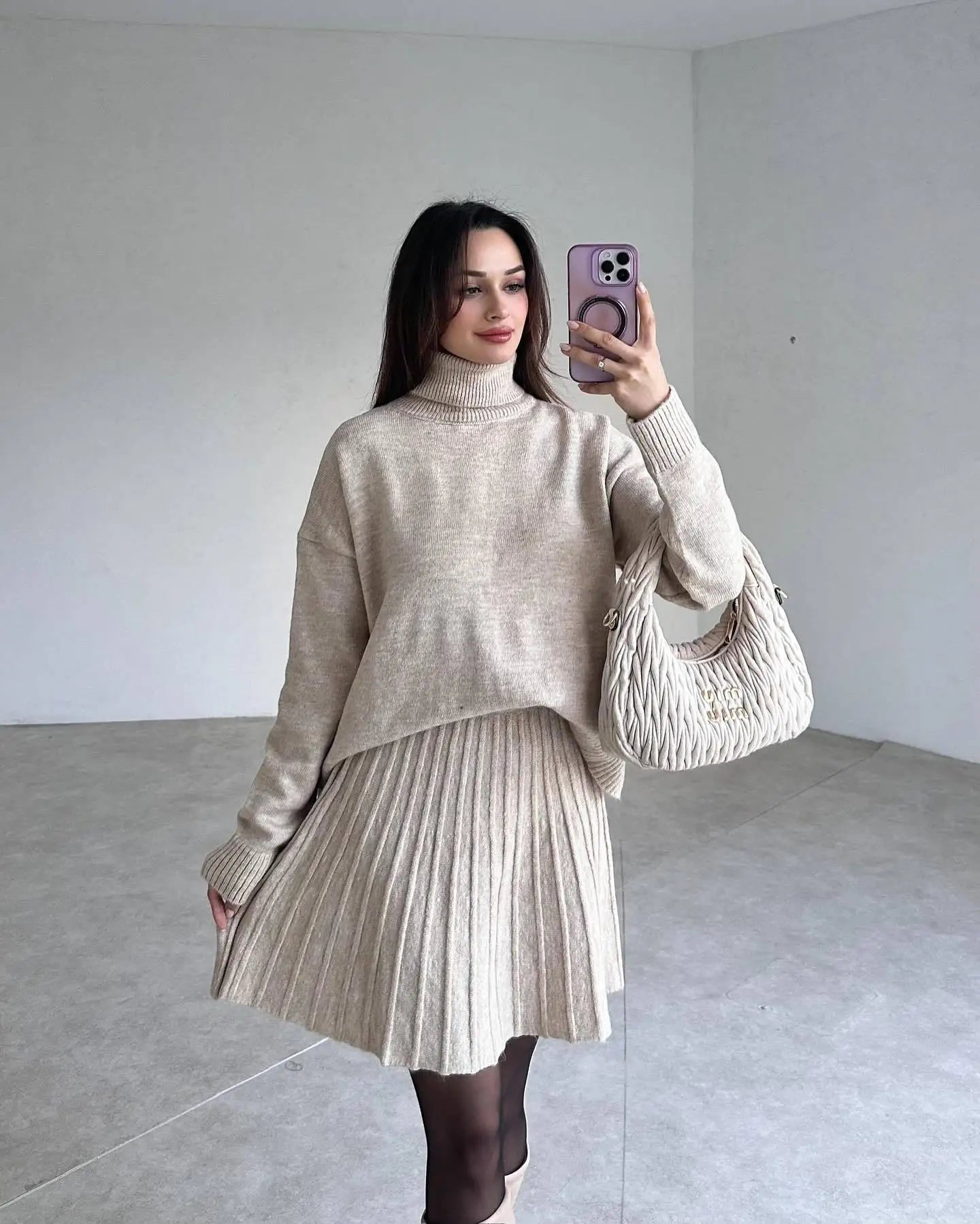 Skirt Sets Pleated Two Piece Set