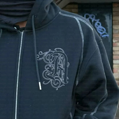 Casual Zipper Hoodie Sweatpant Two Piece Set