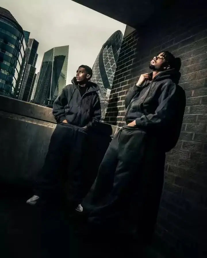 Casual Zipper Hoodie Sweatpant Two Piece Set