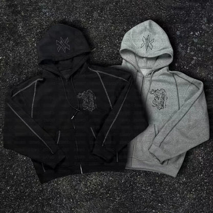 Casual Zipper Hoodie Sweatpant Two Piece Set