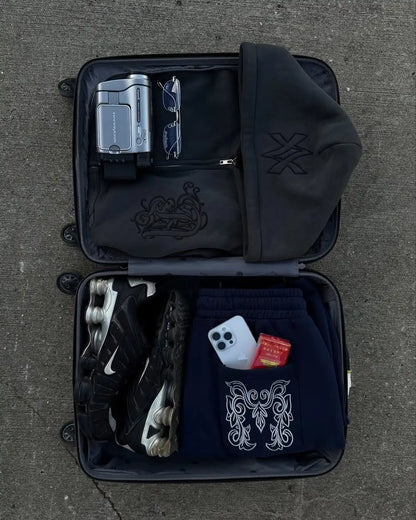 Casual Zipper Hoodie Sweatpant Two Piece Set