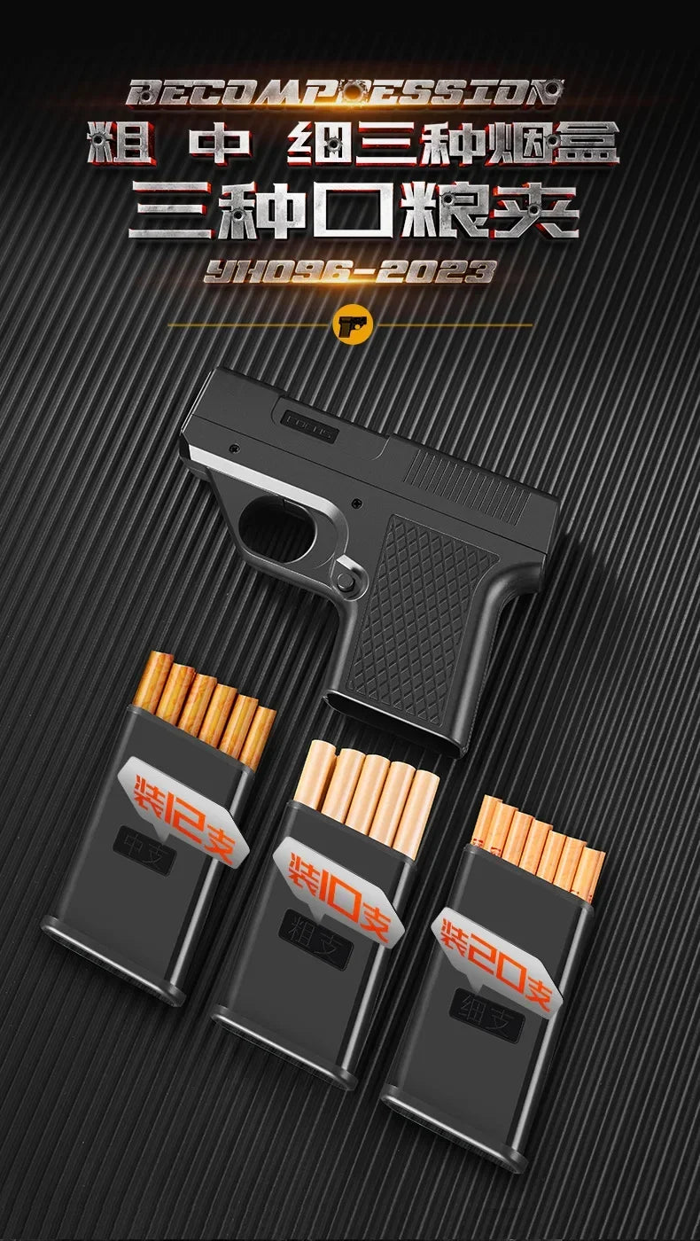 10PCS Pistol Style Lighters with 3 Cigarette Case