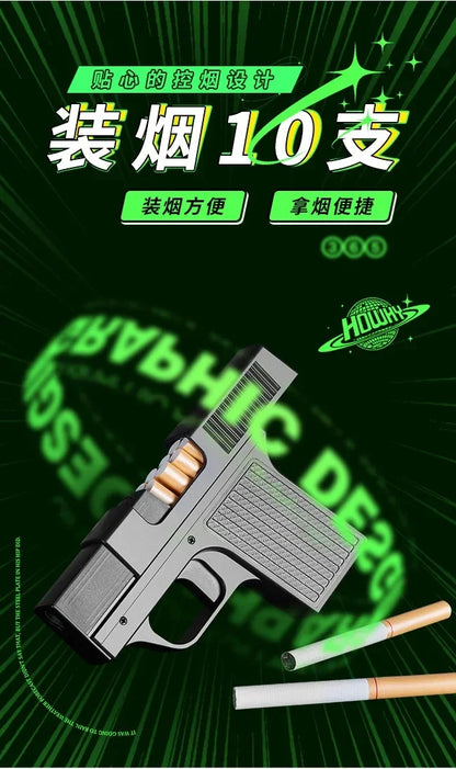 10PCS Pistol Style Lighters with 3 Cigarette Case
