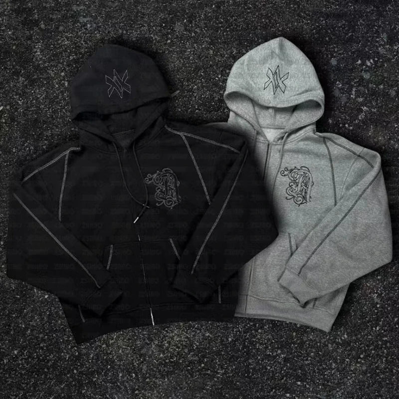 Casual Zipper Hoodie Sweatpant Two Piece Set