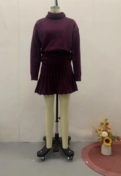 Skirt Sets Pleated Two Piece Set