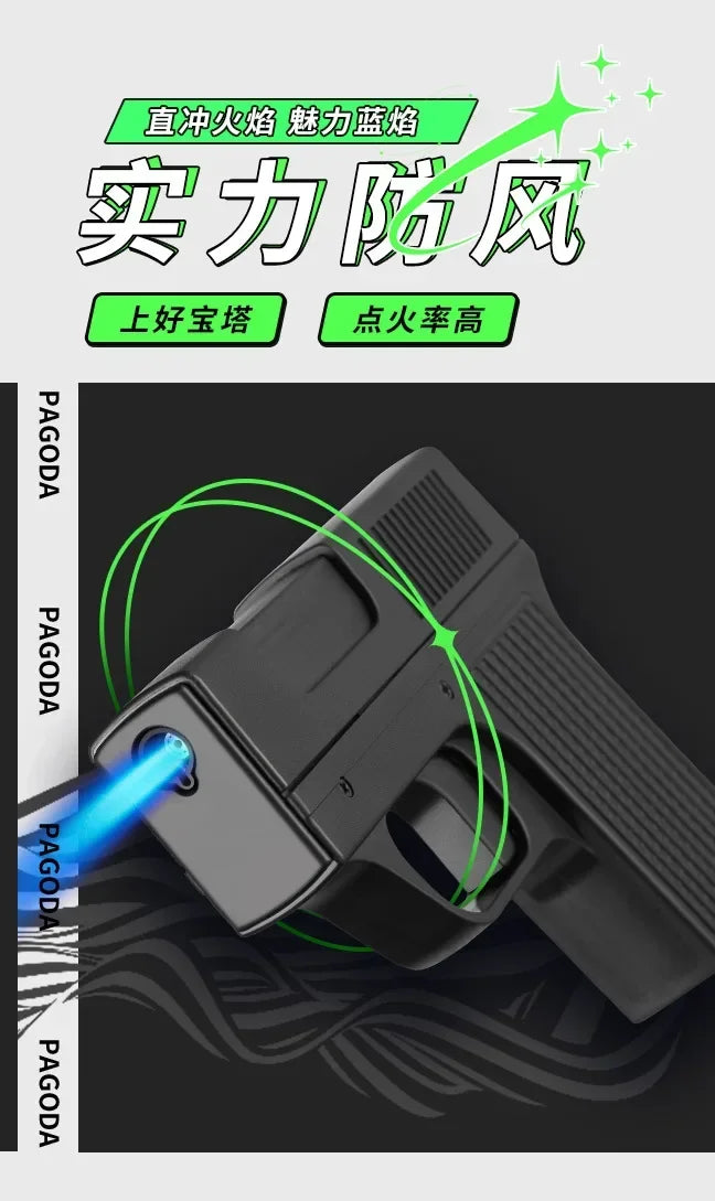 10PCS Pistol Style Lighters with 3 Cigarette Case